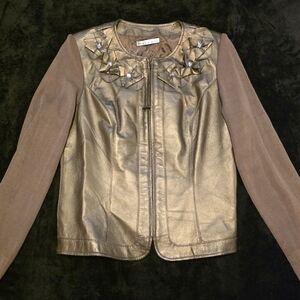 Peter Nygard Metallic Gold and Tan Blazer